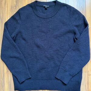COS dark blue Men's ribbed 82%wool Crewneck Sweater